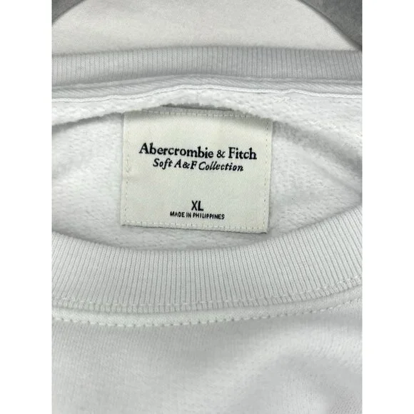 Abercrombie & Fitch Soft AF Sweatshirt Women’s XL Scrunch Puff Sleeve White - Picture 6 of 10